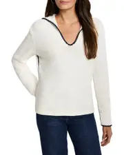 NIC + ZOE Blanket Stitch Getaway Sweater