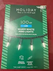 Holiday Living 100 LED Warm White Mini Lights 26 Foot String Light Indoor Outdor