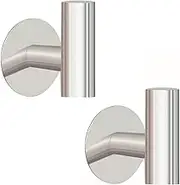 2 Pcs Wall Mount Self Adhesive Bathroom Towel Hooks Holder Cloth Hanger Hook Door Hanger Brushed Nickel