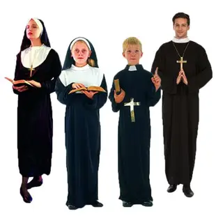 圣誕節神父牧師凱撒大帝話劇服裝 COS兒童修女圣母瑪利亞演出衣服