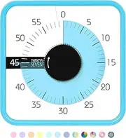 TWENTY5 SEVEN Countdown Timer 7.5 inch; 60 Minute 1 Hour Visual Timer – Classroom Teaching Tool Office Meeting, Mechanical Countdown Clock for Kids Exam Time Management Magnetic, Sky Blue