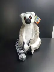 Wild Republic Ring Tailed Lemur Plush Stuffed Animal Gray Black Tan White 21"