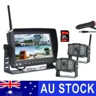 Digital Wireless 7" Quad Splitscreen DVR Monitor IR Reversing 2x Cameras 12V 24V
