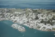 The town of St Georges in St Georges Parish Bermuda with Ordnance - Old Photo
