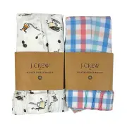 J Crew Boxers Men's XL 2 Pair Running Coffee Cup & Colorful Gingham Boxer Shorts