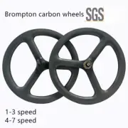 16inch 349 3 Spokes Bicycle Wheels V Brake 3/7 Speed Carbon Bicycle Wheelset