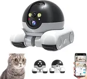 Patrol Buddy Robot Camera, Robot Camera on Wheels, Indoor Movable Security Cameras, 1080P Dual Lens, House Movable, Video Recording for Cats Dogs (4G Version)