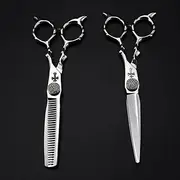 Professional Hair Cutting Shears, 6 Inch Professional Japan 440c Cross Gem Scissor Sliver Cutting Barber Haircut Thinning Shears Hairdresser Scissors