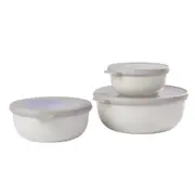 Mepal Cirqula 3 Piece Small Round Storage Container Set - Nordic White