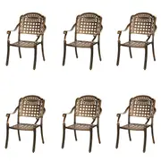 Livsip Outdoor Setting Dining Chairs Set of 6 Bistro Set Cast Aluminum Patio Garden Furniture