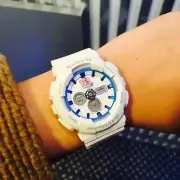 Casio Baby-G BA-120-7B Sporty Fashion Ladies Analog Digital White Resin Watch