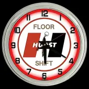 16" Hurst Shifters Old Logo Red Neon Clock Man Cave Garage Shop Bar Store Racing