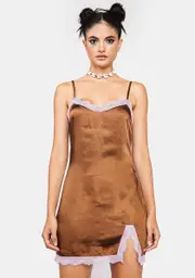[Dolls Kill] Satin Chocolate Wirda Mini Dress