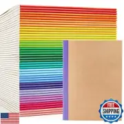 feela 48 Pack Composition Notebooks Bulk, Kraft Cover Lined Blank College Rul