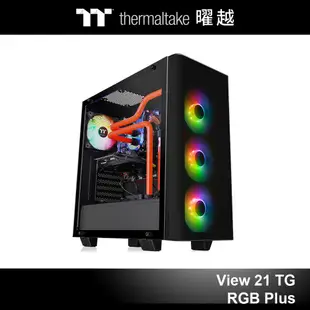 曜越 View 21 TG RGB Plus強化玻璃中直立式機殼 CA-1I3-00M1WN-05