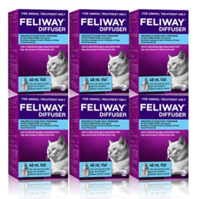 Feliway 48mL Diffuser Refill 6 Pack - Calming and Comfort for Kittens & Cats