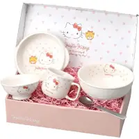 在飛比找蝦皮購物優惠-日本正版 凱蒂貓 Kitty 陶瓷餐具5入組 日本製 拉麵碗