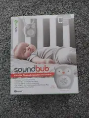 SOUNDBUB PORTABLE BLUETOOTH SPEAKER & BABY SOOTHER OLLIE the OWL WHITE NOISE NEW