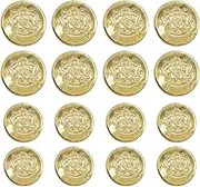 16PCS Gold Blazer Buttons Set, 2 Sizes (18mm & 25mm), Metal Vintage Buttons for Blazers, Suits, Jackets & Jeans