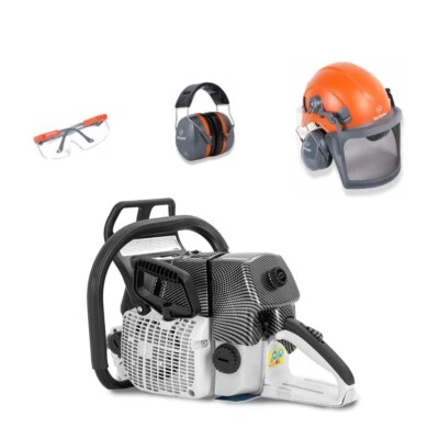 92cc Holzfforma G660PRO Chainsaw Power Head With Glasses Hearing Hard Hat