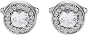[JYHLSHBA] Cufflinks For Men 1 Pair Of Round Zircon Diamond Cufflinks Men'S French Shirt Suit Cufflinks Armpins