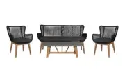VI Marrakesh Solid Timber 4 Piece Outdoor Armchair and Coffee Table Set