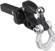 Metal Rear Bumper Tow Trailer Hook Drop Hitch Receiver,Compatible With 1/8 1/10 RC Crawler Car Axial SCX10 TRX4 D90 Upgrade Parts(Silver)
