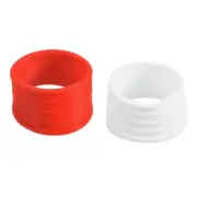 6Pcs Badminton Racket Handle Grip Fix Ring Grip Band Rubber Ring, Red/White