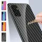 Tempered Glass Carbon Fiber Slim Phone Case For Samsung Galaxy A53 A14