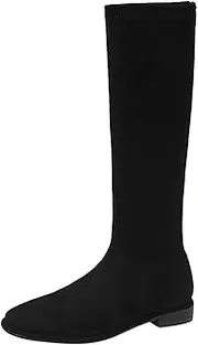 [Smilice] Women's Fashion Stretch Suede Skinny Knee-High Boots Premium Leather Boots