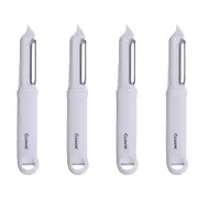 4x Culinare Vegetable/Fruit Stainless Steel/Plastic Swivel Peeler Slicer White