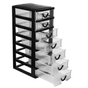 Rempry Mini Plastic Drawers Organizer, 7.1"x5.1"x13.2" Small Storage Drawers