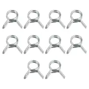 Double Wire Spring Hose Clamp, 50pcs 65Mn Steel 6mm Spring Clips, Silver Tone