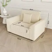 Advwin 1 Seater Sofa Corduroy Armchair Couch