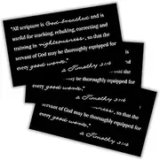2 Timothy 3:16 All Scripture is Inspired Righteousness 30pk 2x3.5” Wallet Sized Cards Biblical Teaching Handouts God Breathed Paul Baptism Gift