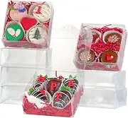 RomanticBaking 20 Pack 6x6x2 Inches Cookies Boxes with Clear Window Chocolate Covered Strawberries Boxes Cake Pie Boxe Bakery Boxes Macaron Boxes Chocolate Truffle Treat Boxes for Gift Cakesickle