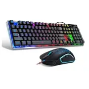 Gaming Keyboard and Mouse Combo, K1 RGB LED Backlit Keyboard with 104 K1 black