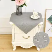 Faux Linen Small Square Tablecloth Farmhouse Waterproof Grey End Table Cloth