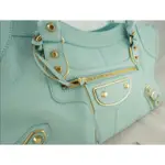 BALENCIAGA CLASSIC METALLIC EDGE CITY TIFFANY BLUE