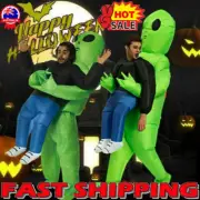 Inflatable Alien Hug From Back Costume for Halloween Party Adult Green CosplGY