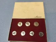 Vintage ANSON Button Set of 7 (3 -19mm//4 - 11mm) gold tone NEW OLD STOCK UNUSED