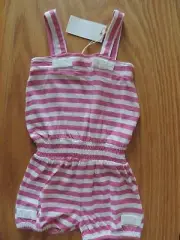NWT Girls Pumpkin Patch Poolside Palm Springs Pink Striped Playsuit Romper 3 3T