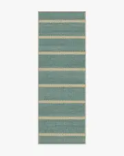 75' x 215' | Machine Washable Runner Rug | Kid & Pet Friendly | Indoor Rug | Malibu Blue Re-Jute Rug by Gray Malin | Ruggable