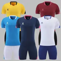 在飛比找蝦皮購物優惠-卡美新款男女足球服比賽訓練套裝短袖v領空板球衣印字印號訂製