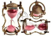 Vintage Brass & Glass Sand HourGlass Timer Nautical Maritime Antique Sand Clock