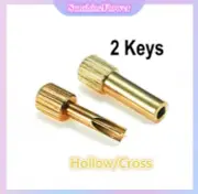 Dental Screw Post Hollow/Cross Key Wrench Golden Plated Refills Root Canal