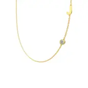 ANYCO Necklace 925 Silver Initial J Pendant With Round Cubic Zirconia 5A Jewelry For Women