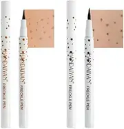 Freckle Pen,2 Colors Natural Lifelike Fake Freckles Makeup Pen,Magic Freckle Color Makeup Tool(Dark Brown+Light Brown)