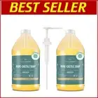 Pure Castile Soap - EWG Verified, Unscented Organic Clean - Pack of 2 with Pump