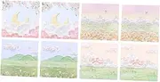 MINAOLULUS 8Pcs Self Adhesive Memo Pads Decorative Landscape Note Stickers for Office Home School Portable DIY Paper Notes with Design for Easy Writing and Stylish Decoration